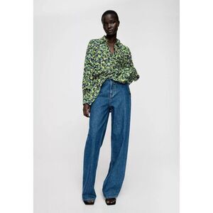 NWT Zara Women’s Full Floral Printed Button Shirt Size XS